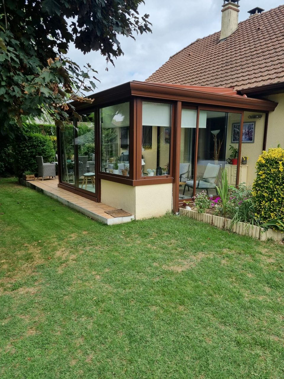 Réalisation VMV Habitat : véranda extension jardin posé près de Pau (64)